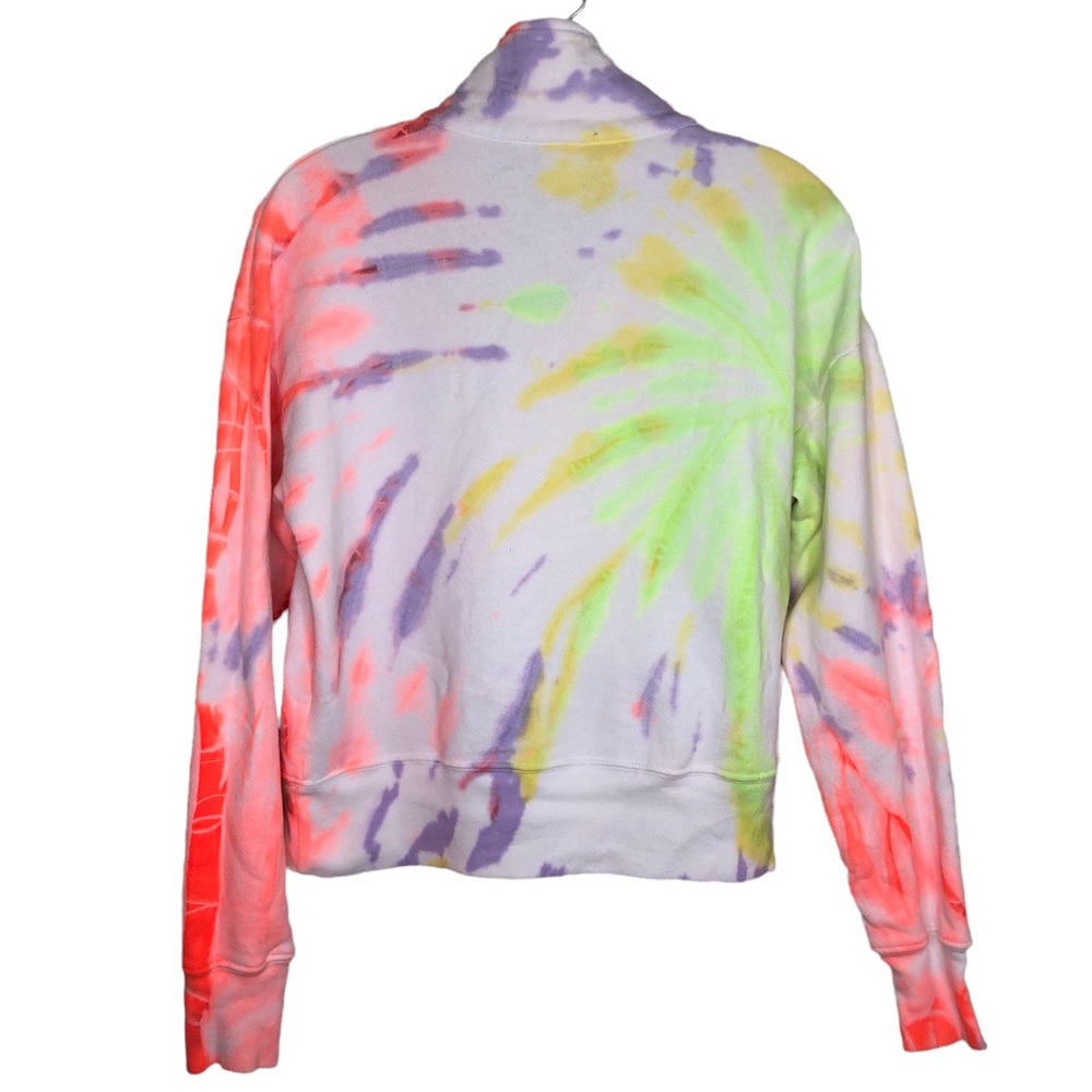 RE/DONE x Hanes 70s Tie-dyed Cotton-Jersey Quarter Zip Sweatshirt - Picture 4 of 8